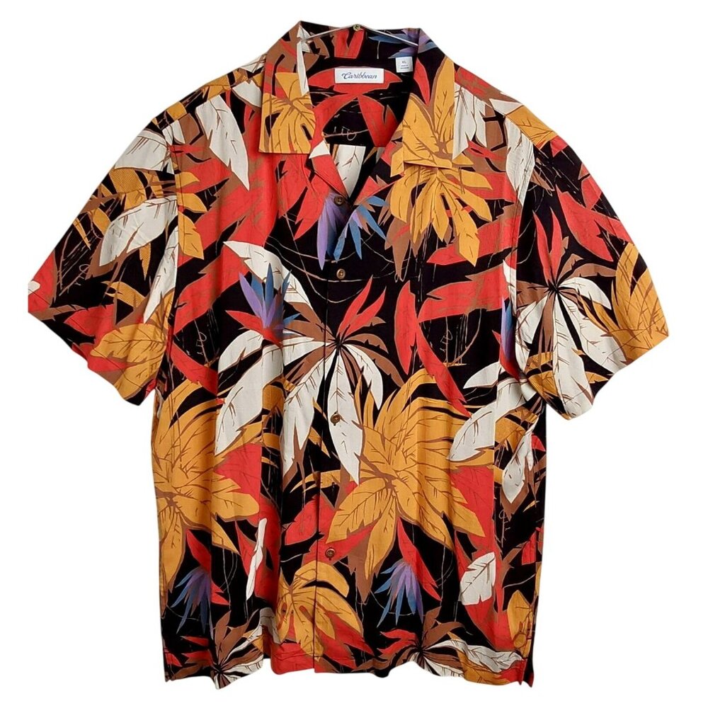 Caribbean Men's Floral Hawaiian Button-down shirt - NWOT - Size XL